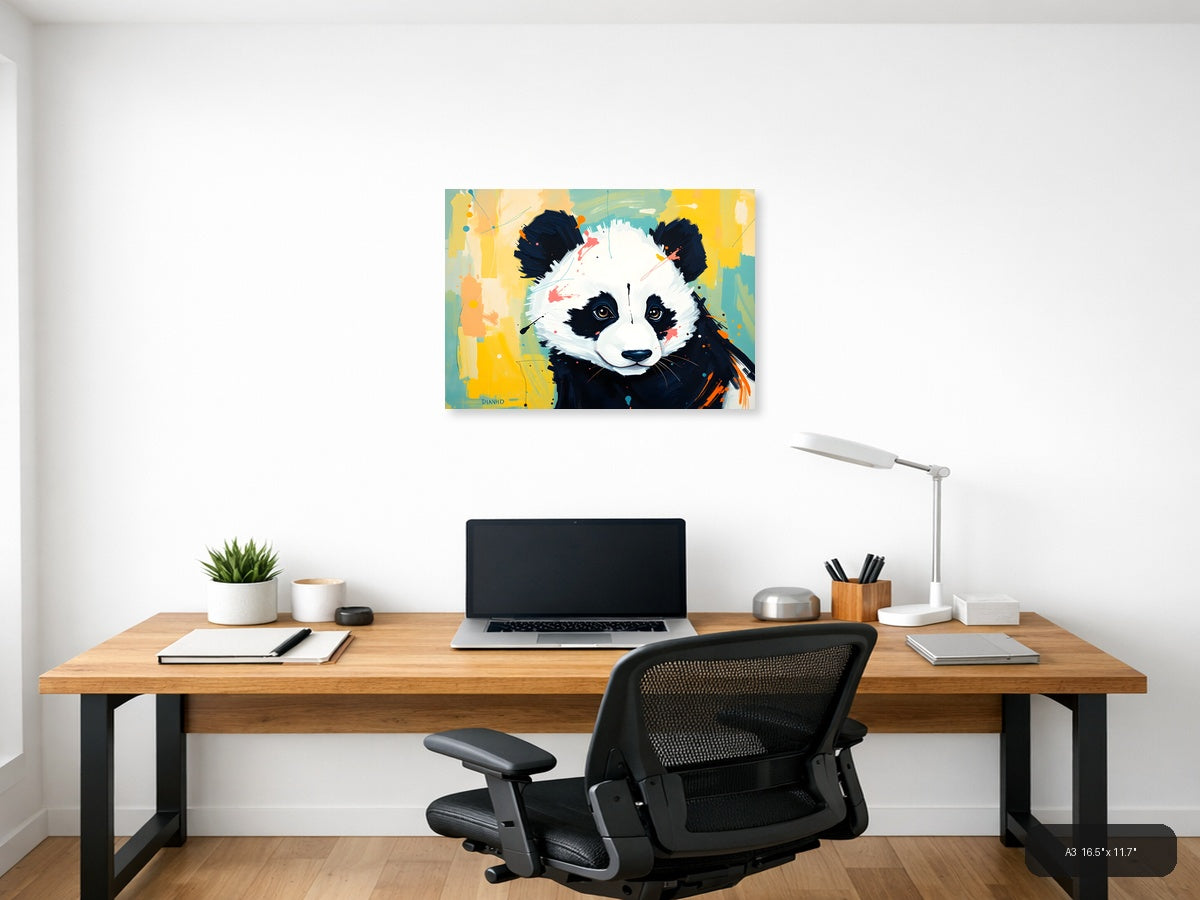 Abstract Panda Face Pop Art Modern Wall Art — A3 / Office