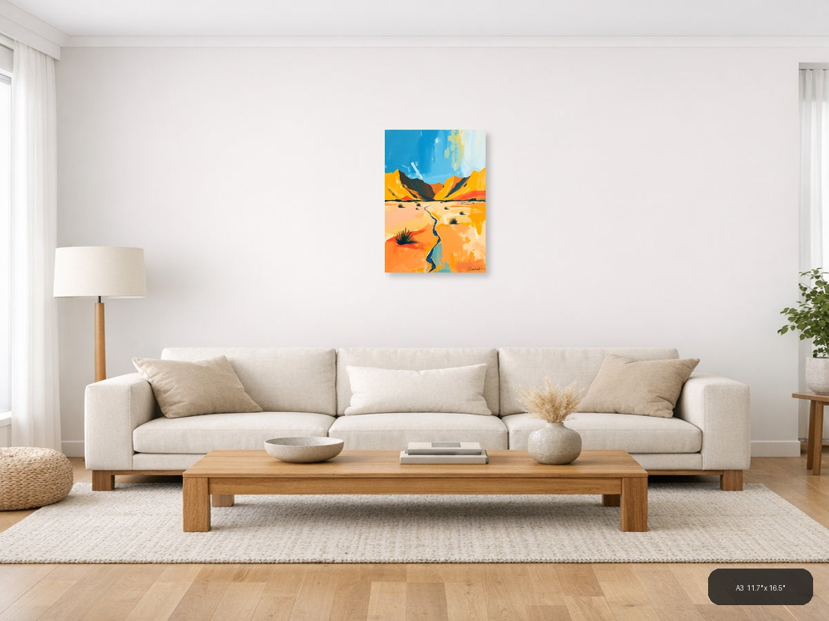 Desert Landscape Abstract Canvas - Modern Wall Art — A3 / Living Room