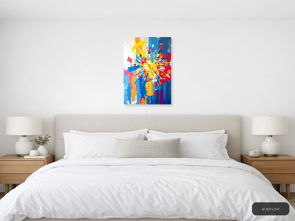 Vibrant Burst Abstract Explosion Colorful Wall Art — A2 / Bedroom