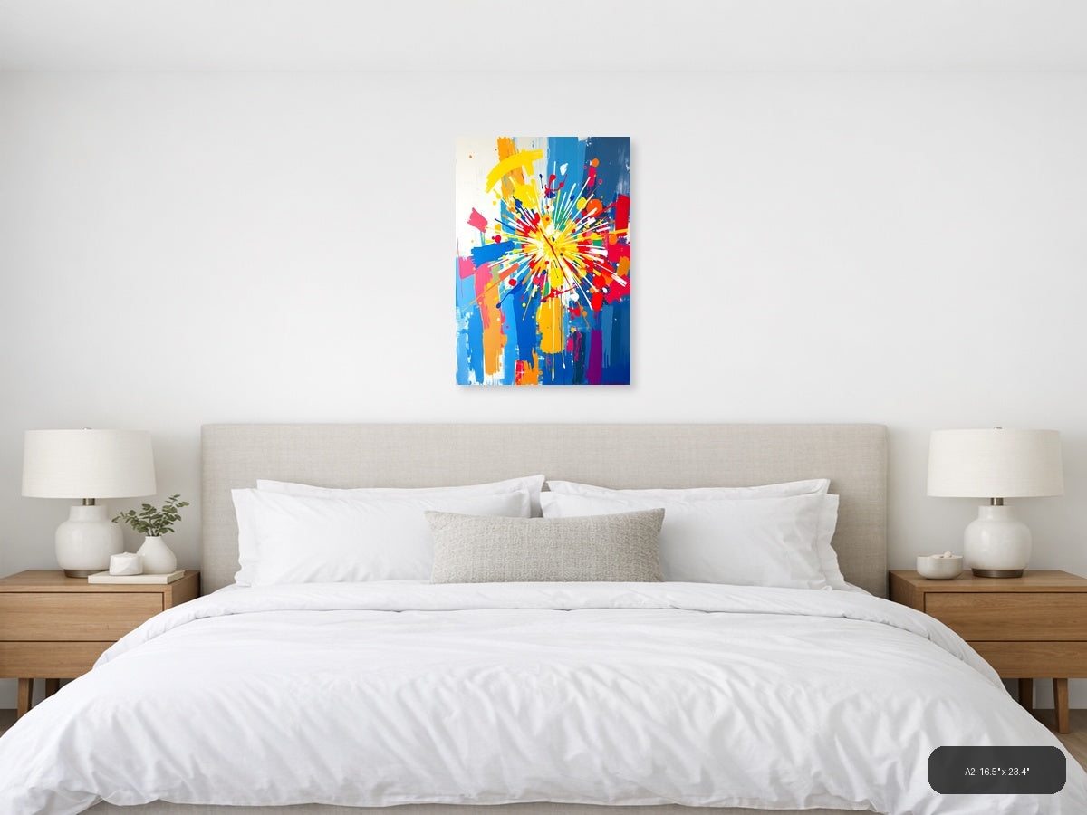 Vibrant Burst Abstract Explosion Colorful Wall Art — A2 / Bedroom