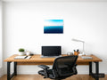 Minimalist Ocean Horizon Blue Water Wall Art — A4 / Office