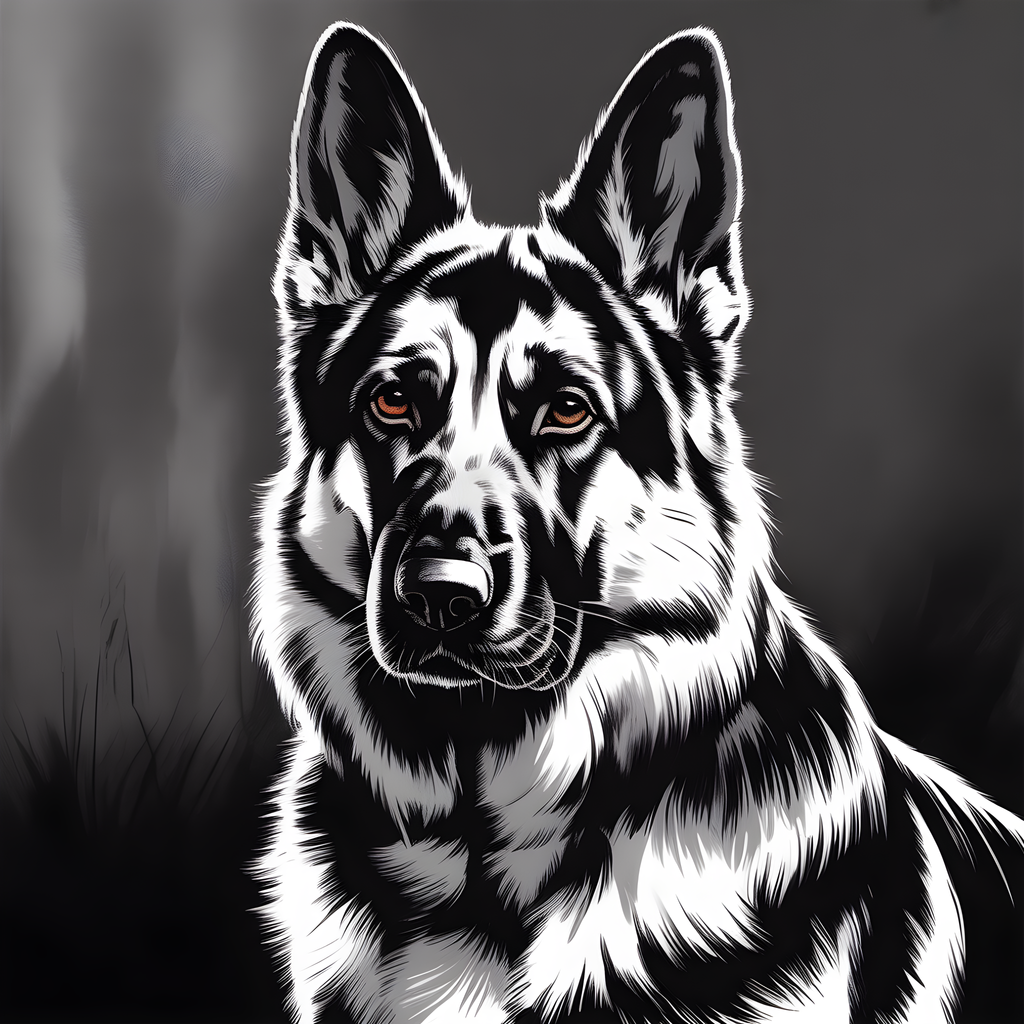 Black and White Corgi Portrait Photography Wall Art