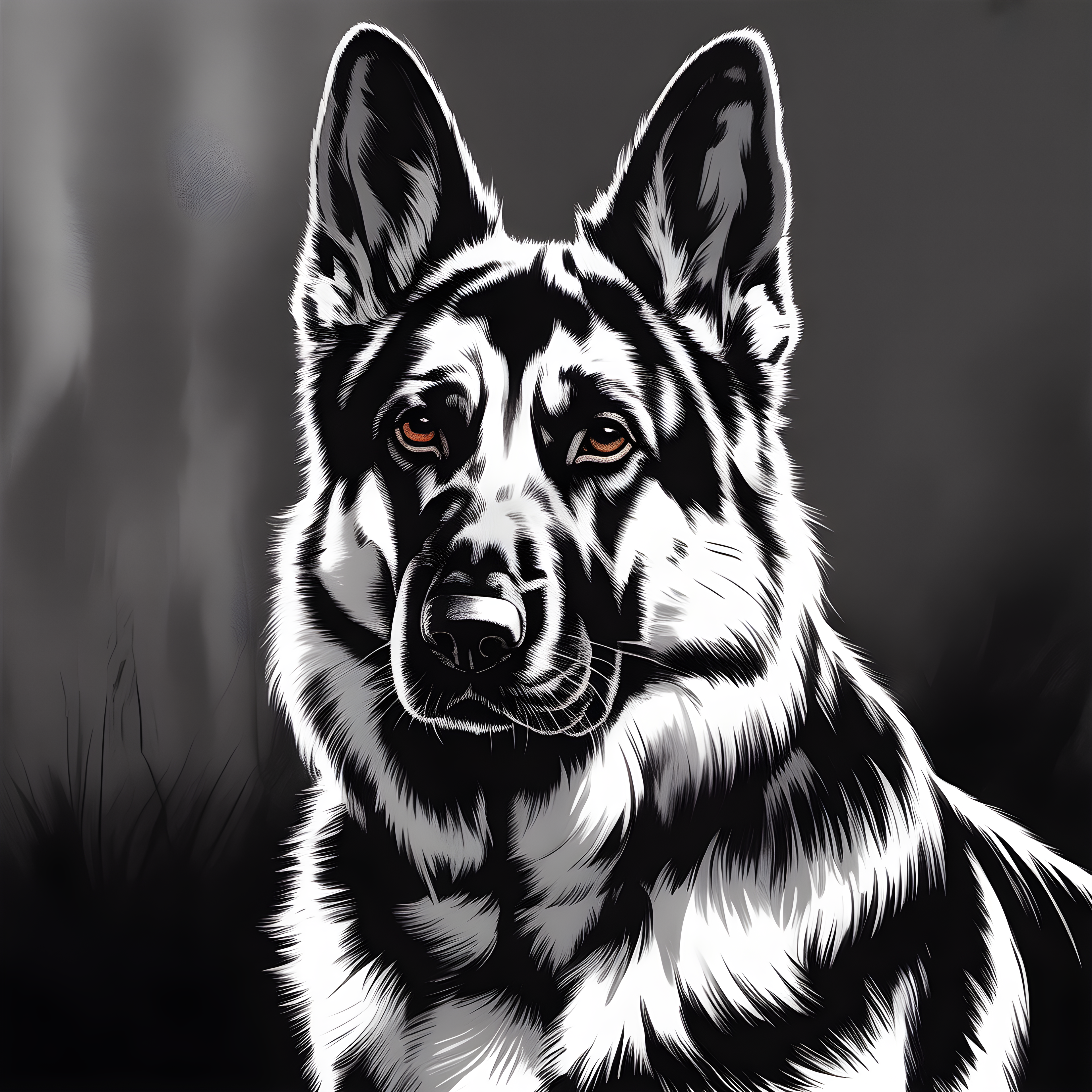 Black and White Corgi Portrait Photography Wall Art