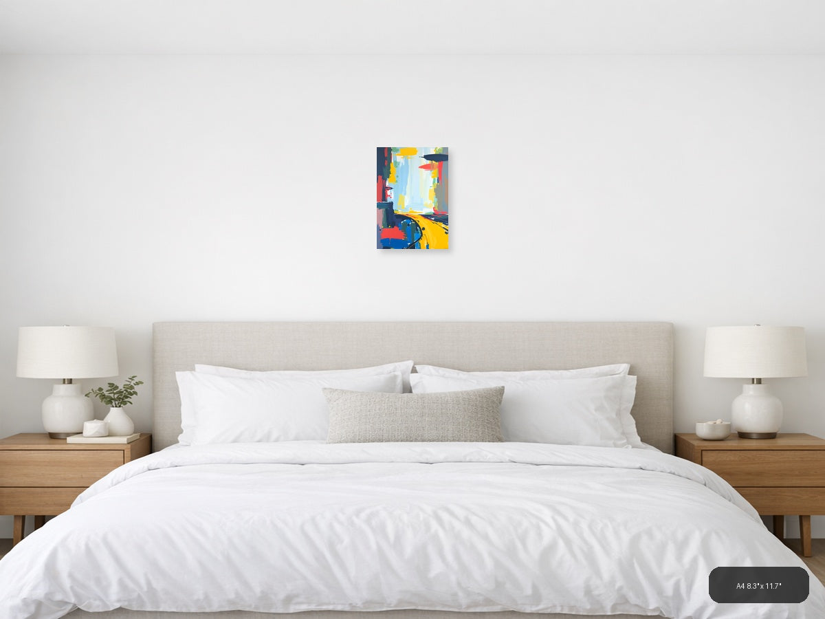 Vibrant Abstract Expressionist Composition Wall Art — A4 / Bedroom