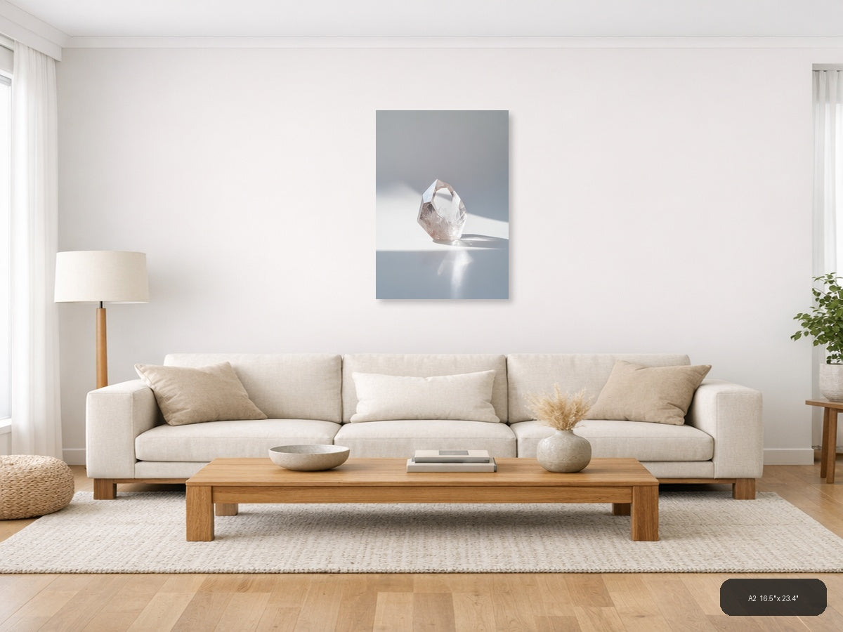 Crystal — Minimalist (Portrait) Canvas Print | Minimalist Wall Art | A4 A3 A2 A1 — A2 / Living Room