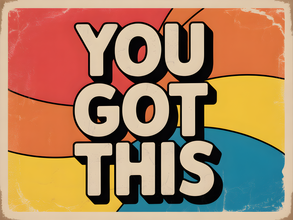 You Got This Retro Vintage Motivational Wall Art