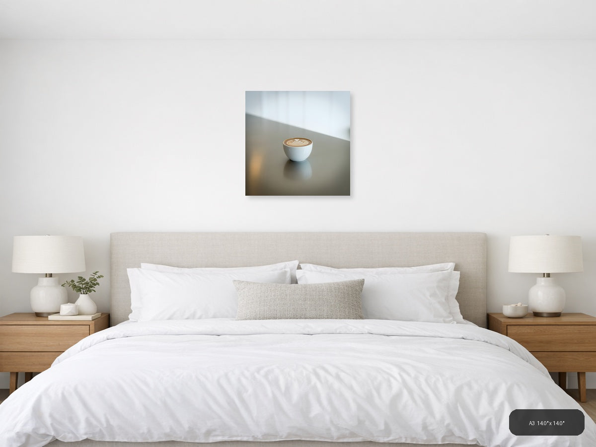 Minimalist Latte Art Coffee Cup Wall Art — A3 / Bedroom