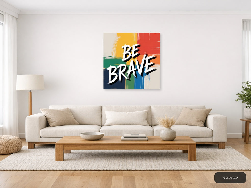 Be Brave Abstract Colorblock Canvas Wall Art — A2 / Living Room