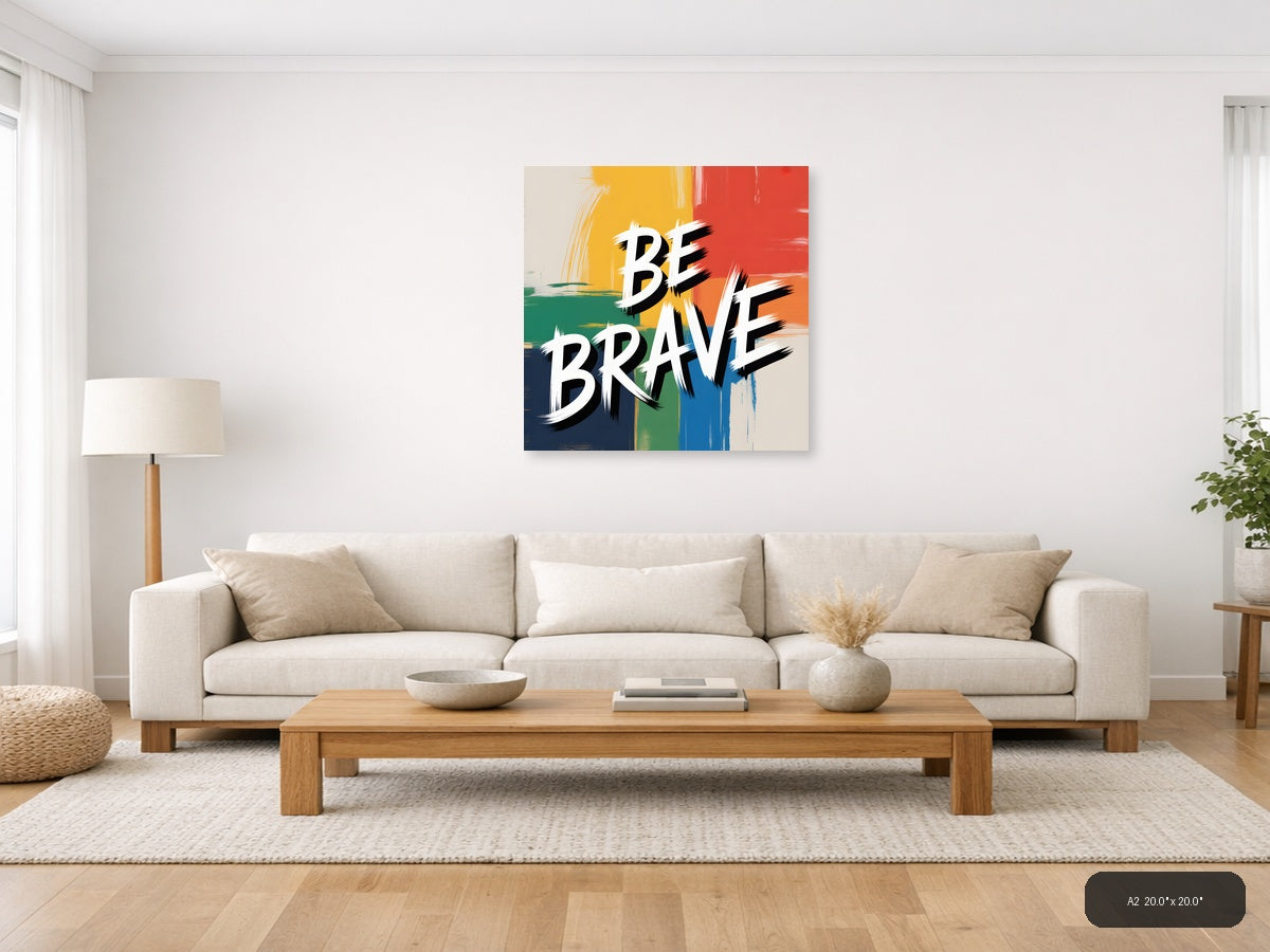 Be Brave Abstract Colorblock Canvas Wall Art — A2 / Living Room