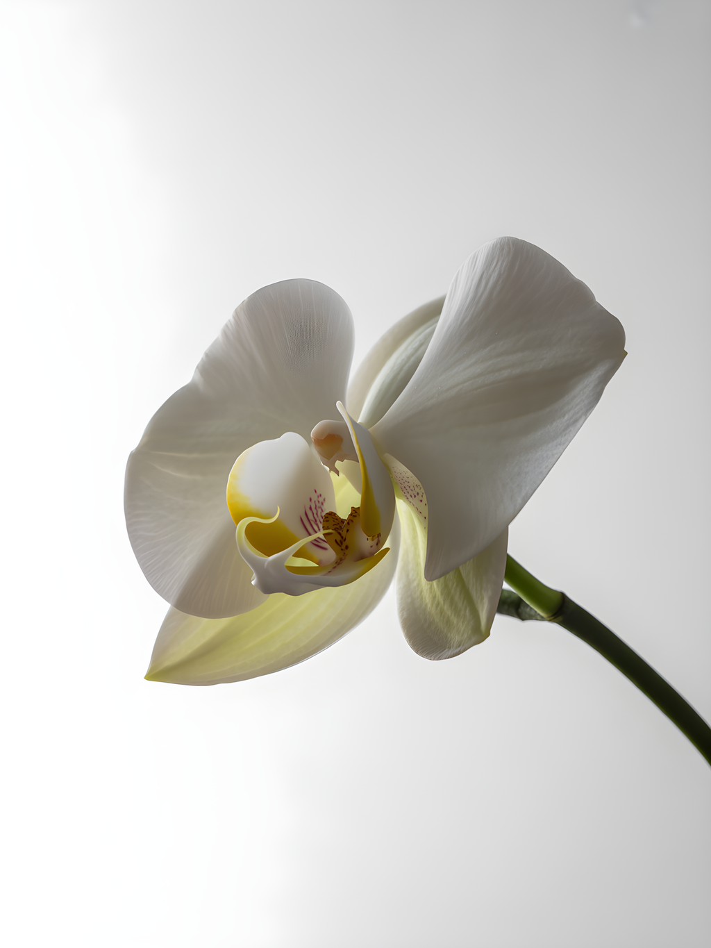 White Orchid Flower Minimalist Portrait Wall Art