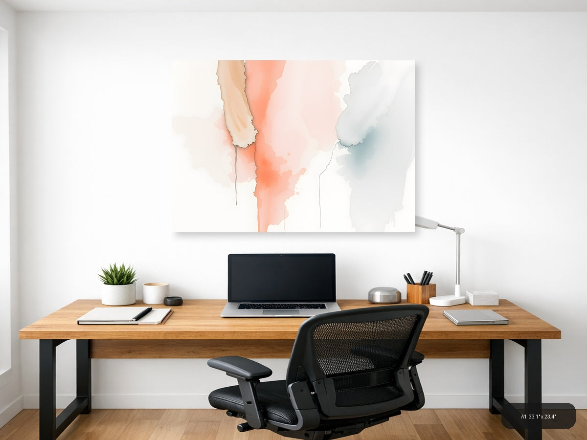 Abstract Watercolor Map Landscape Wall Art — A1 / Office