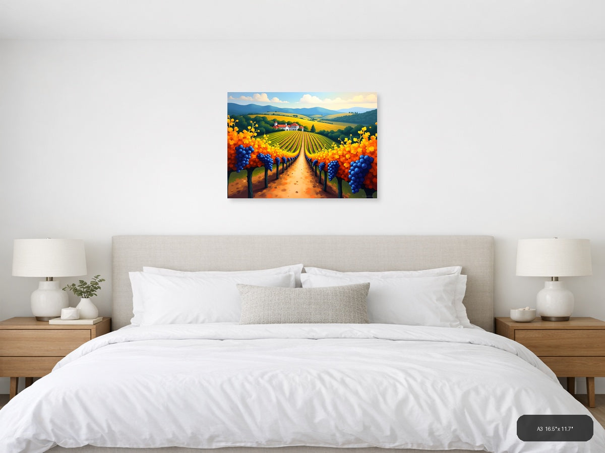Vineyard Path Landscape Abstract Wall Art — A3 / Bedroom
