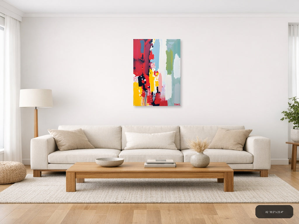 Vibrant Abstract Paint Splash Modern Wall Art — A2 / Living Room
