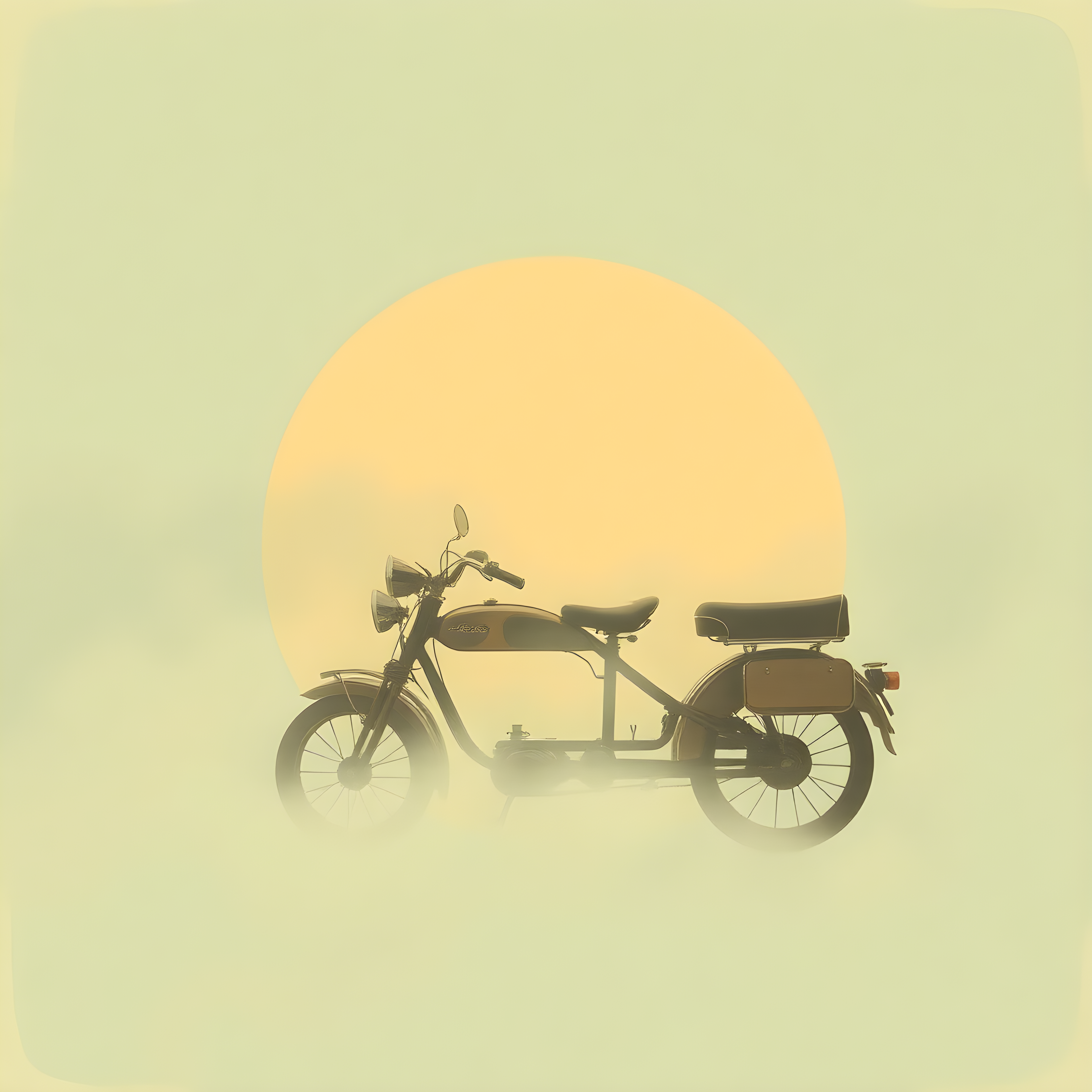 Vintage Motorcycle with Sidecar Sunset Silhouette Wall Art
