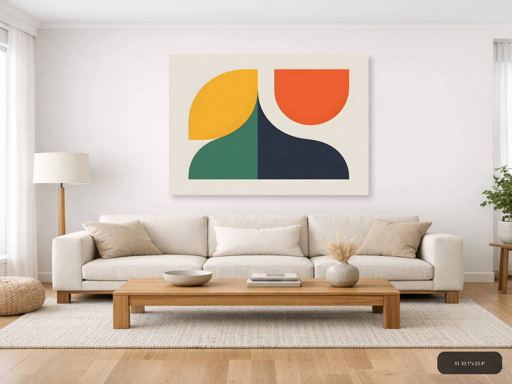 Minimalist Geometric Shapes Abstract Wall Art — A1 / Living Room