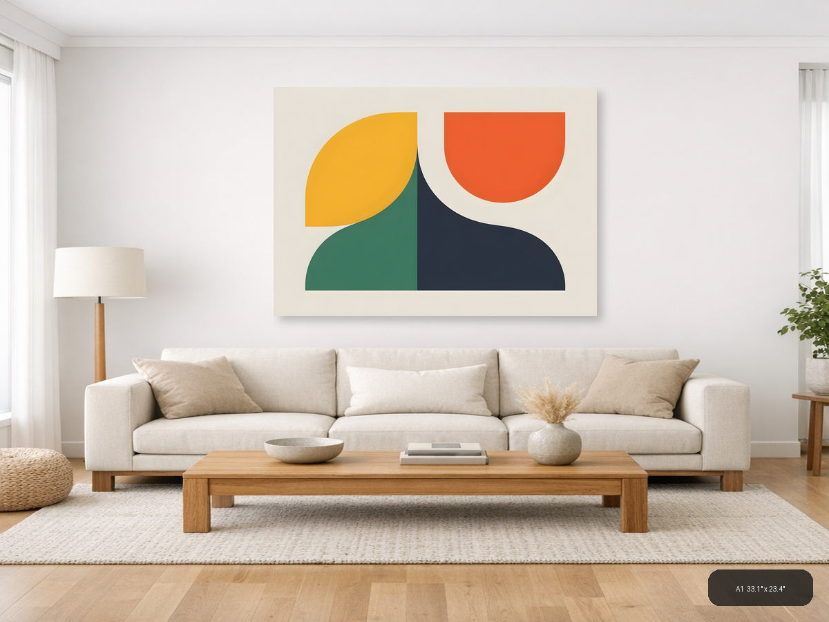 Minimalist Geometric Shapes Abstract Wall Art — A1 / Living Room