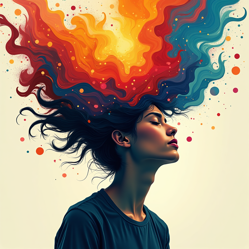 Colorful Mind Abstract Portrait Wall Art