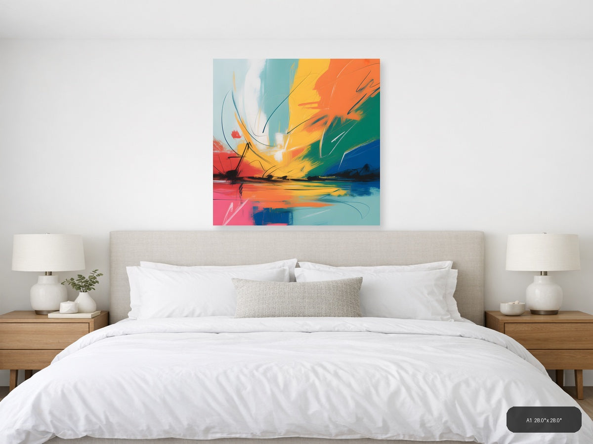 Colorful Abstract Landscape Sunset Wall Art — A1 / Bedroom