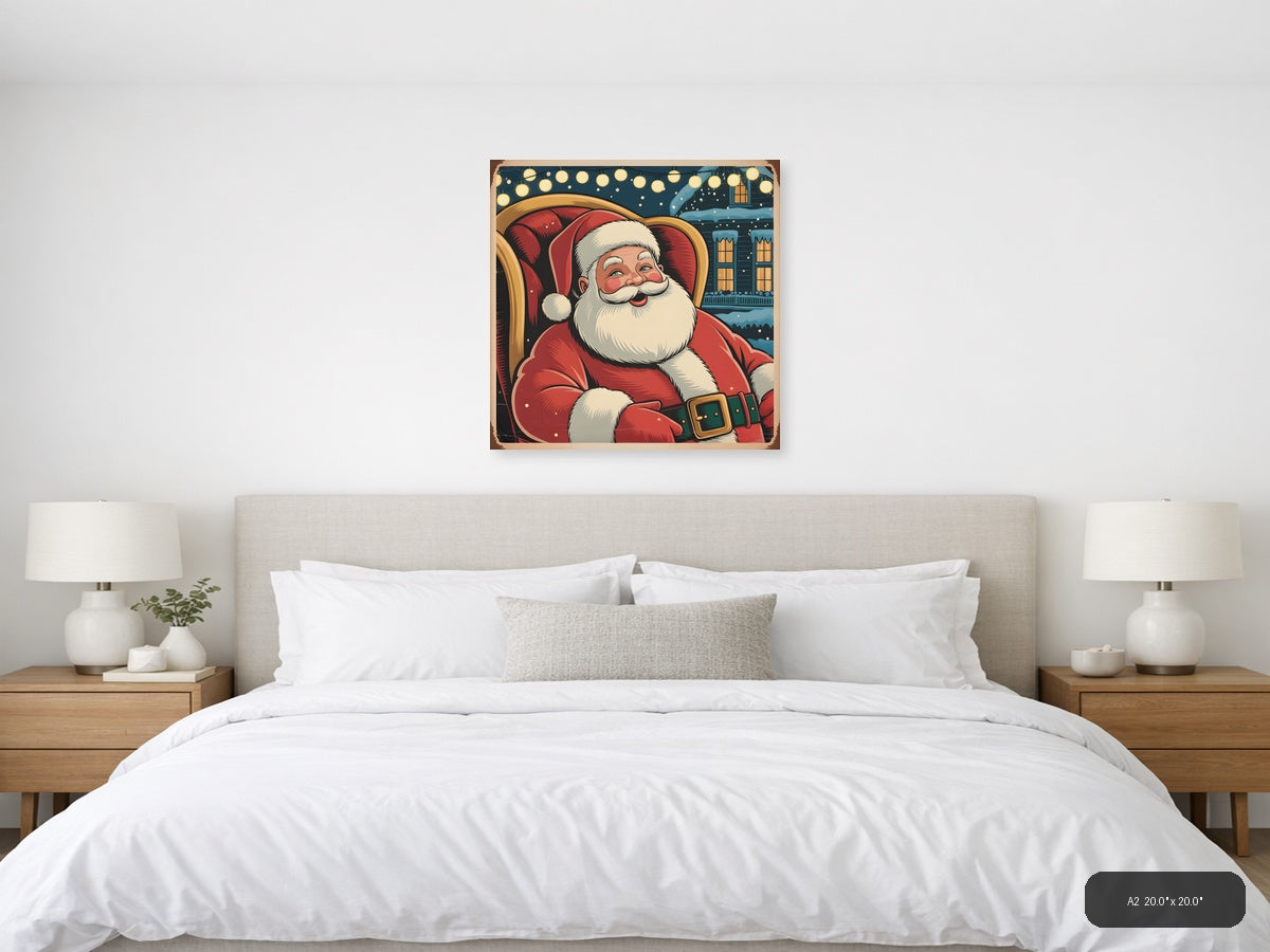 Vintage Santa Claus Christmas Wall Art — A2 / Bedroom