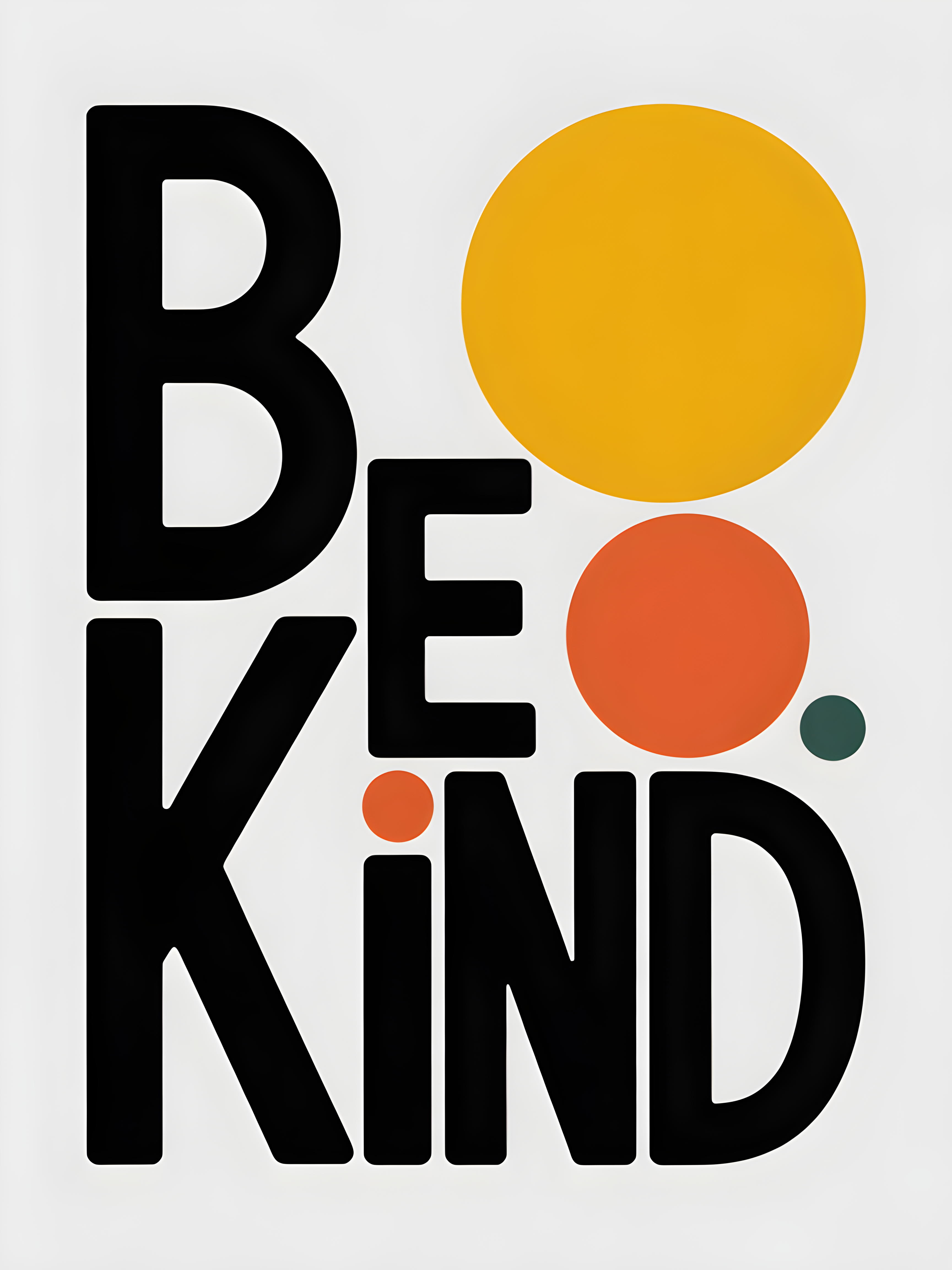 Be Kind Minimalist Typography with Geometric Circles Wall Art