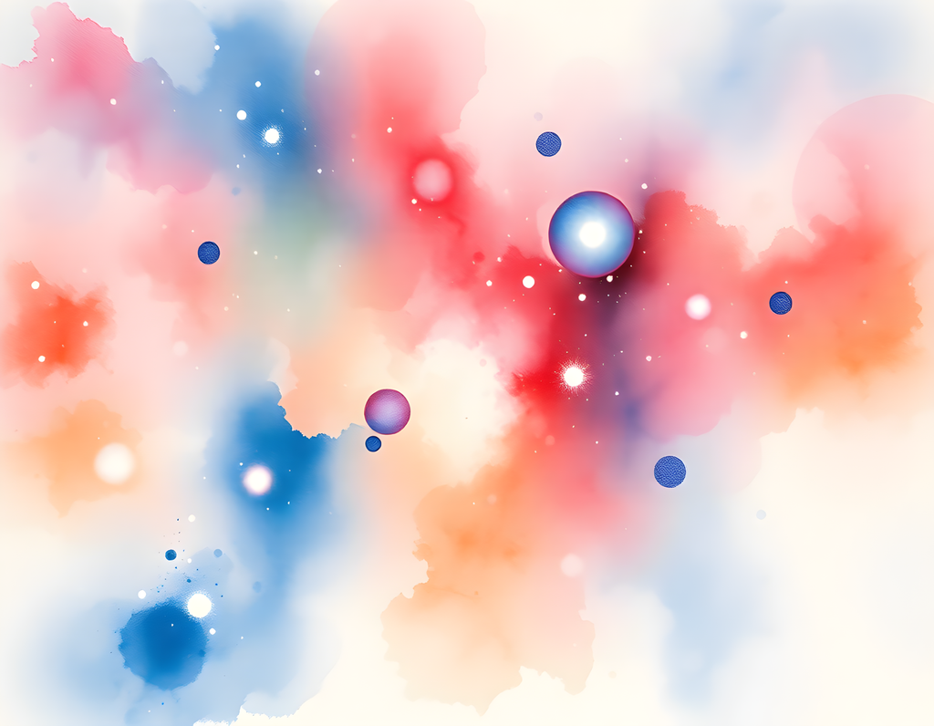 Abstract Watercolor Spheres in Pink & Blue Wall Art