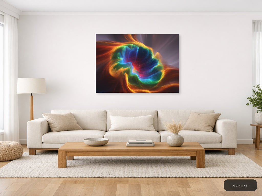 Colorful Abstract Energy Swirl Modern Wall Art — A2 / Living Room