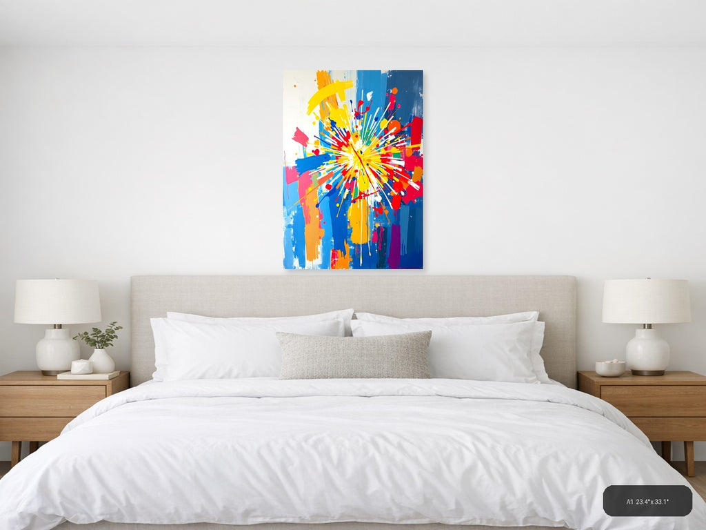 Vibrant Burst Abstract Explosion Colorful Wall Art — A1 / Bedroom
