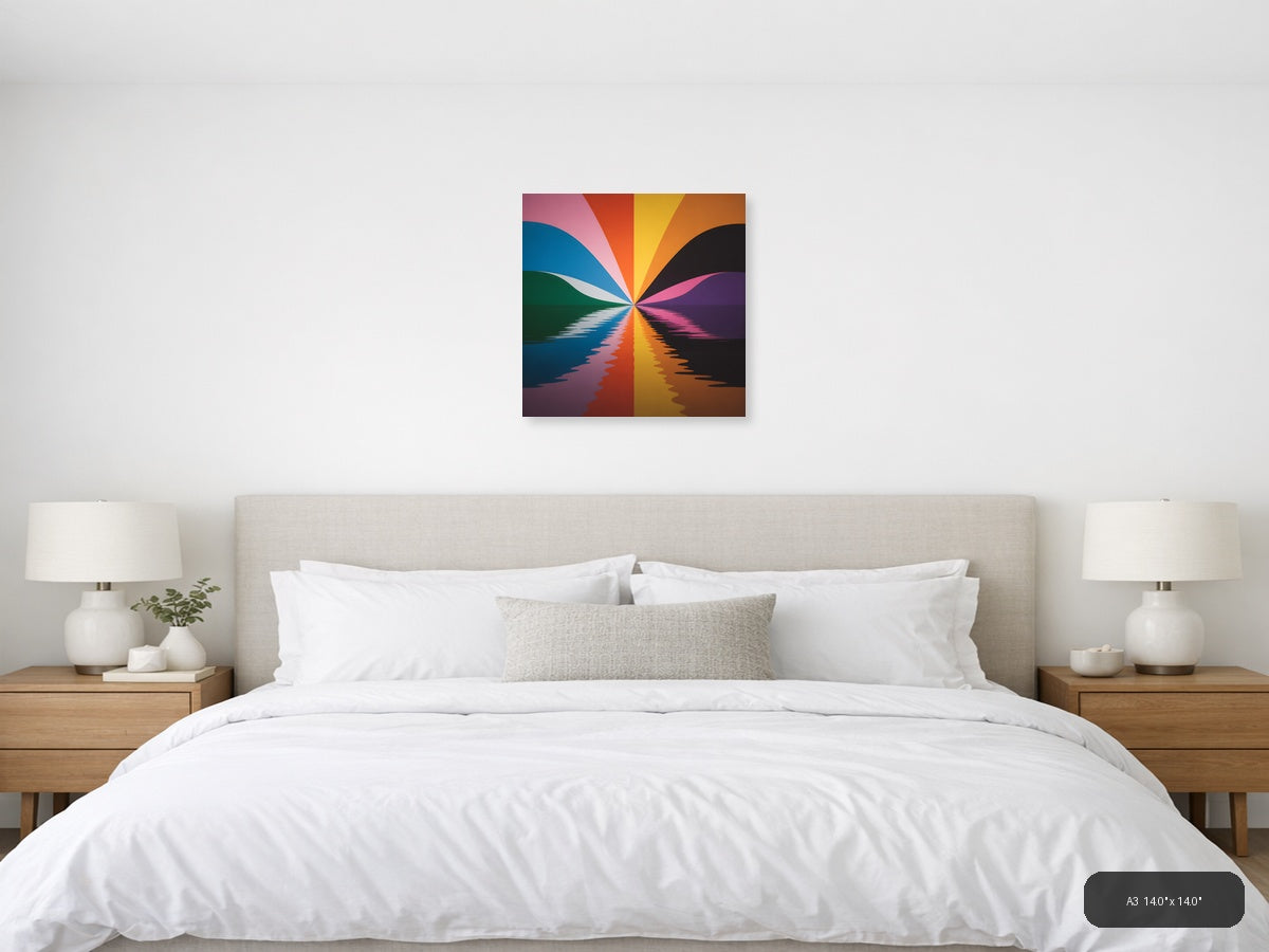 Colorful Radiant Sunset Reflection Photography Wall Art — A3 / Bedroom