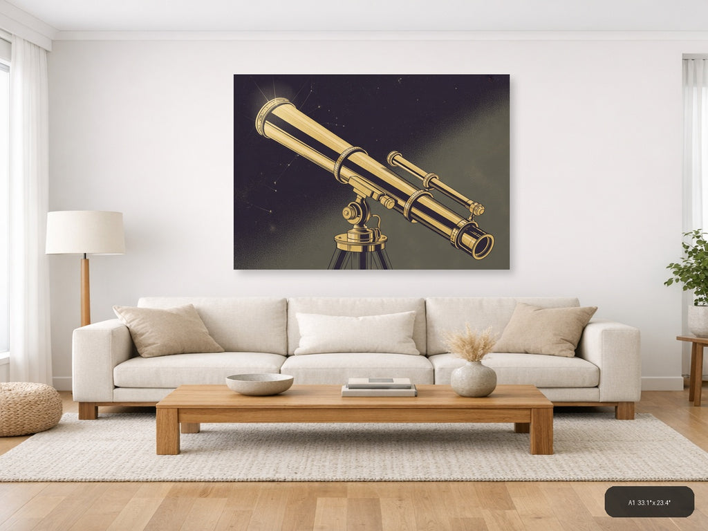 Brass — Vintage (Landscape) Canvas Print | Vintage Wall Art | A4 A3 A2 A1 — A1 / Living Room