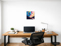 Abstract Colorful Landscape with Moon - Modern Wall Art — A4 / Office