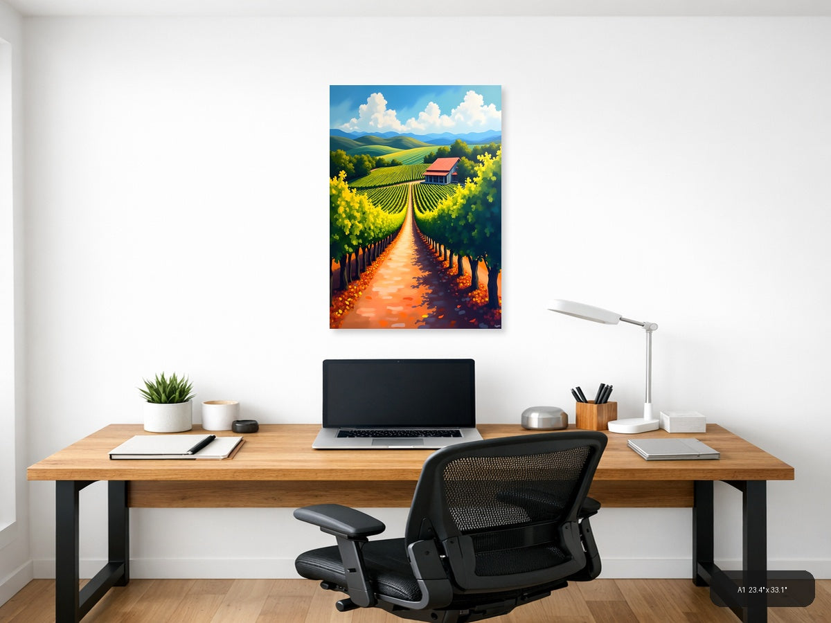 Vineyard Path Landscape Abstract Wall Art — A1 / Office