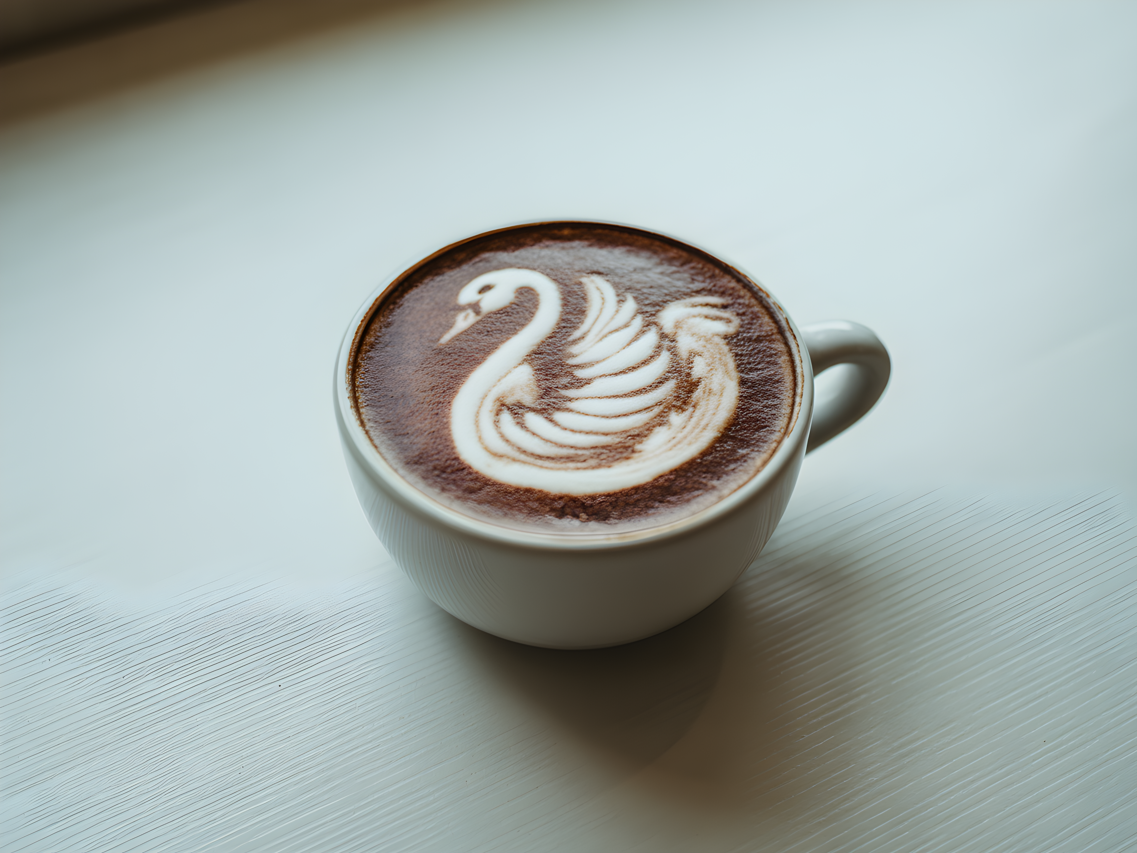 Minimalist Swan Latte Art Coffee Cup Wall Art