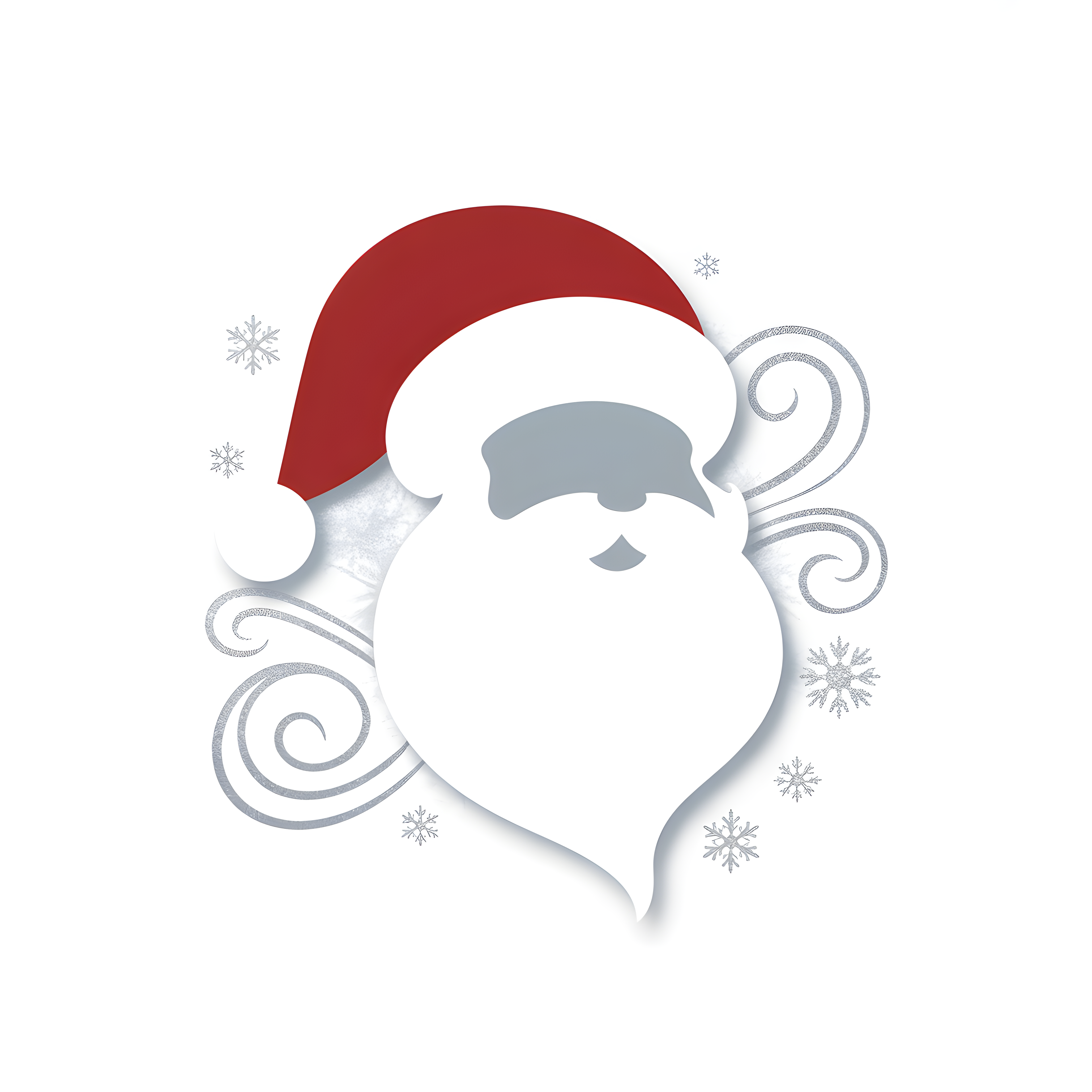 Minimalist Santa Claus with Snowflakes Wall Art