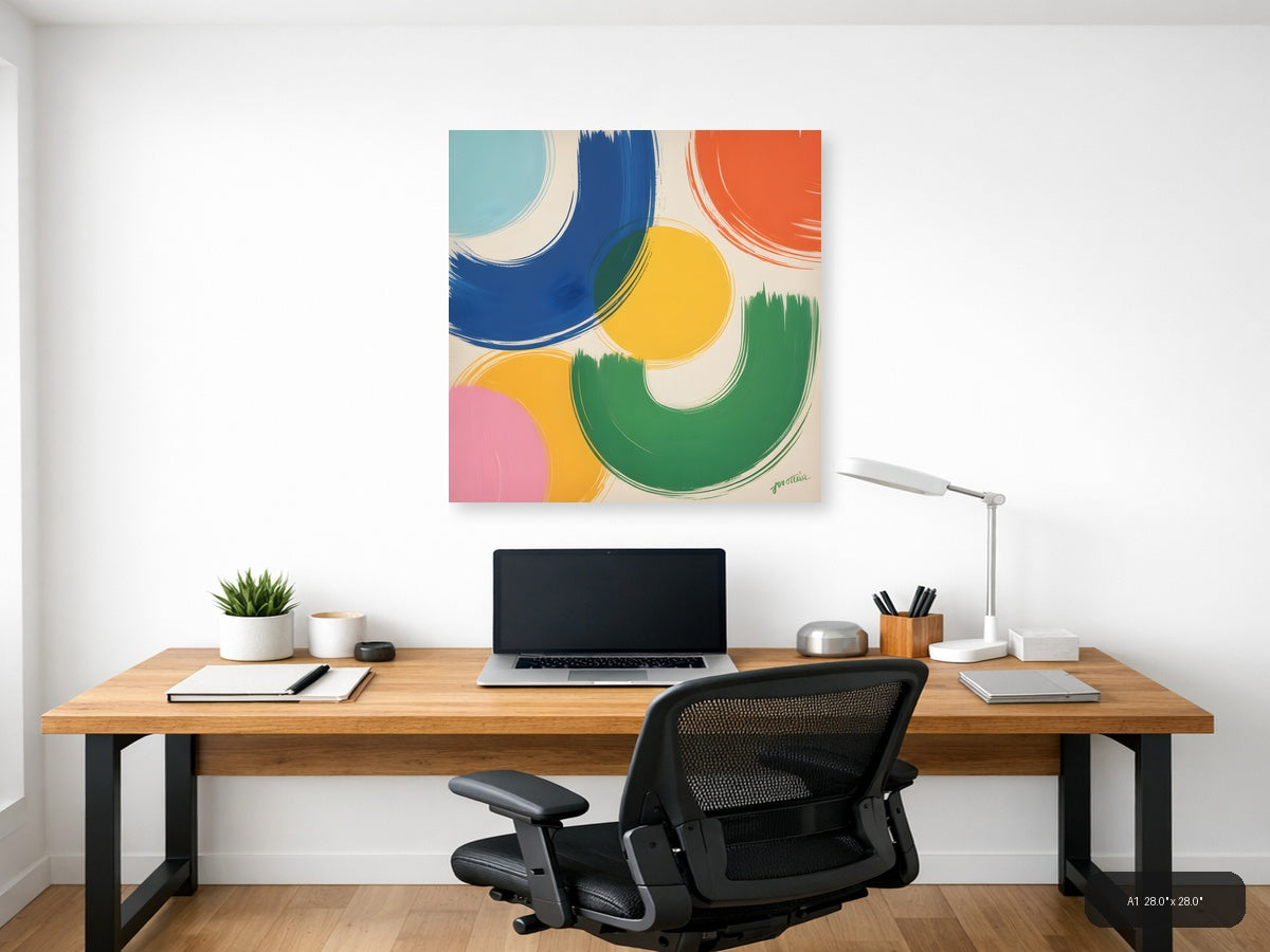 Colorful Abstract Circles Modern Wall Art — A1 / Office