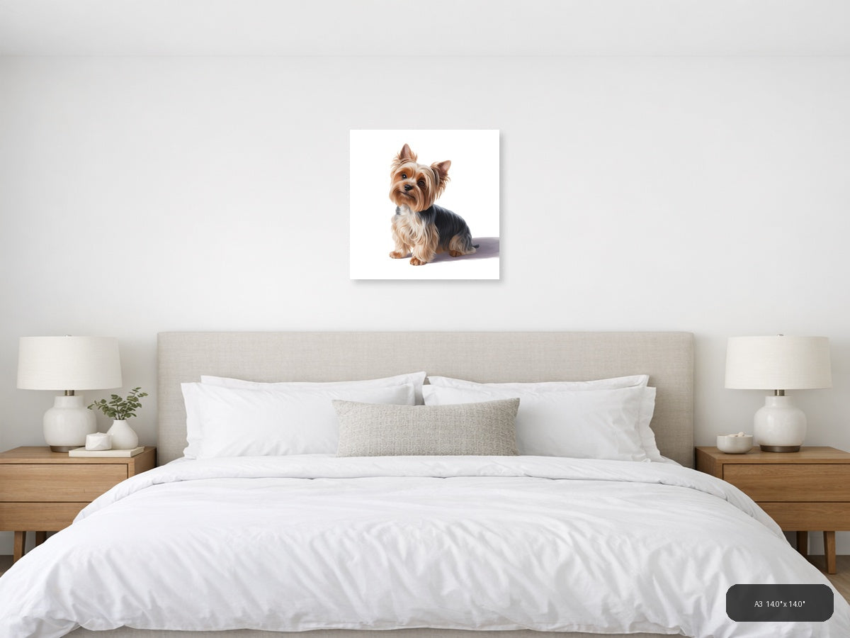 Shih Tzu Dog Portrait Minimalist Wall Art — A3 / Bedroom