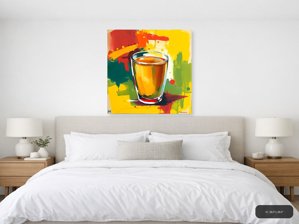 Colorful Abstract Beer Glass Pop Art Wall Art — A1 / Bedroom