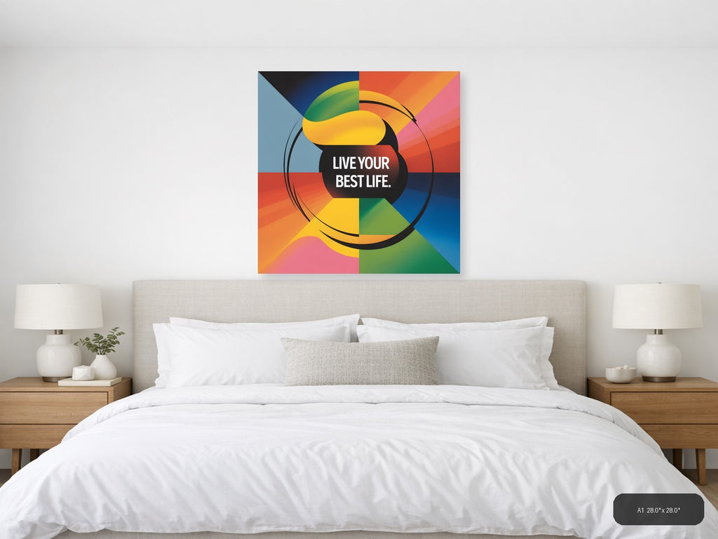 Colorful Abstract Circle Motivational Photography Wall Art — A1 / Bedroom