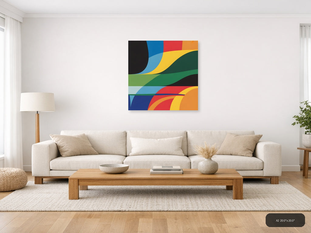 Colorful Abstract Waves Photography Wall Art — A2 / Living Room