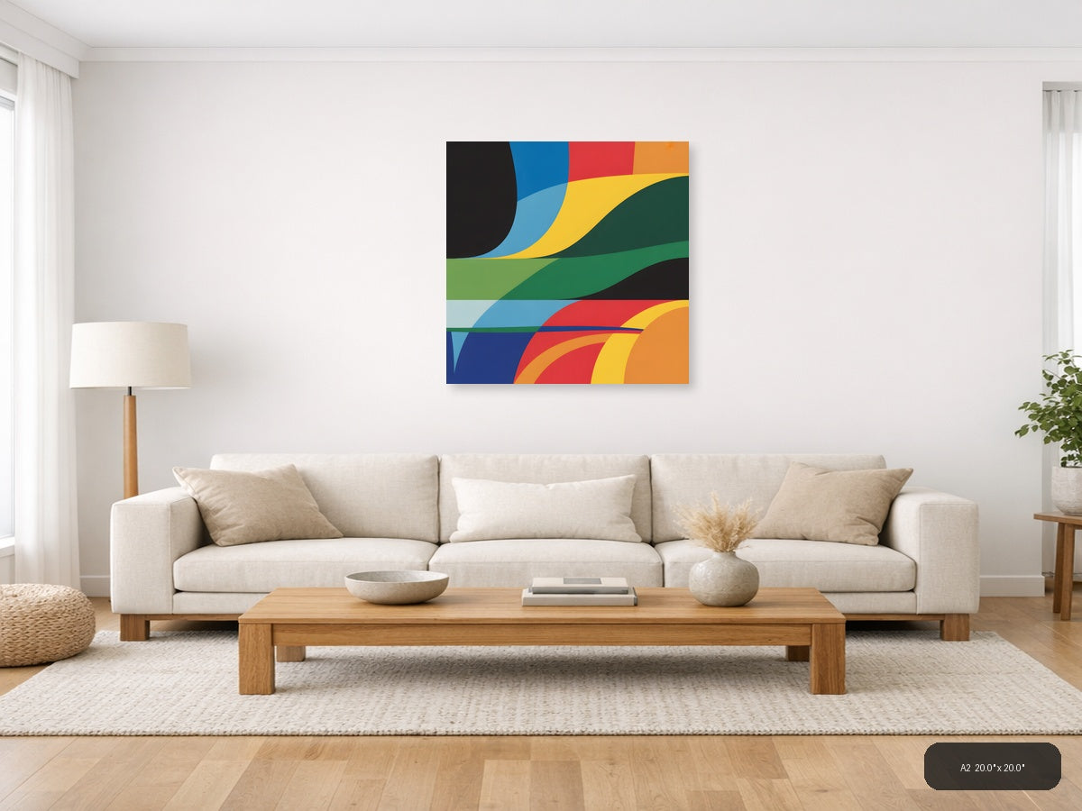 Colorful Abstract Waves Photography Wall Art — A2 / Living Room