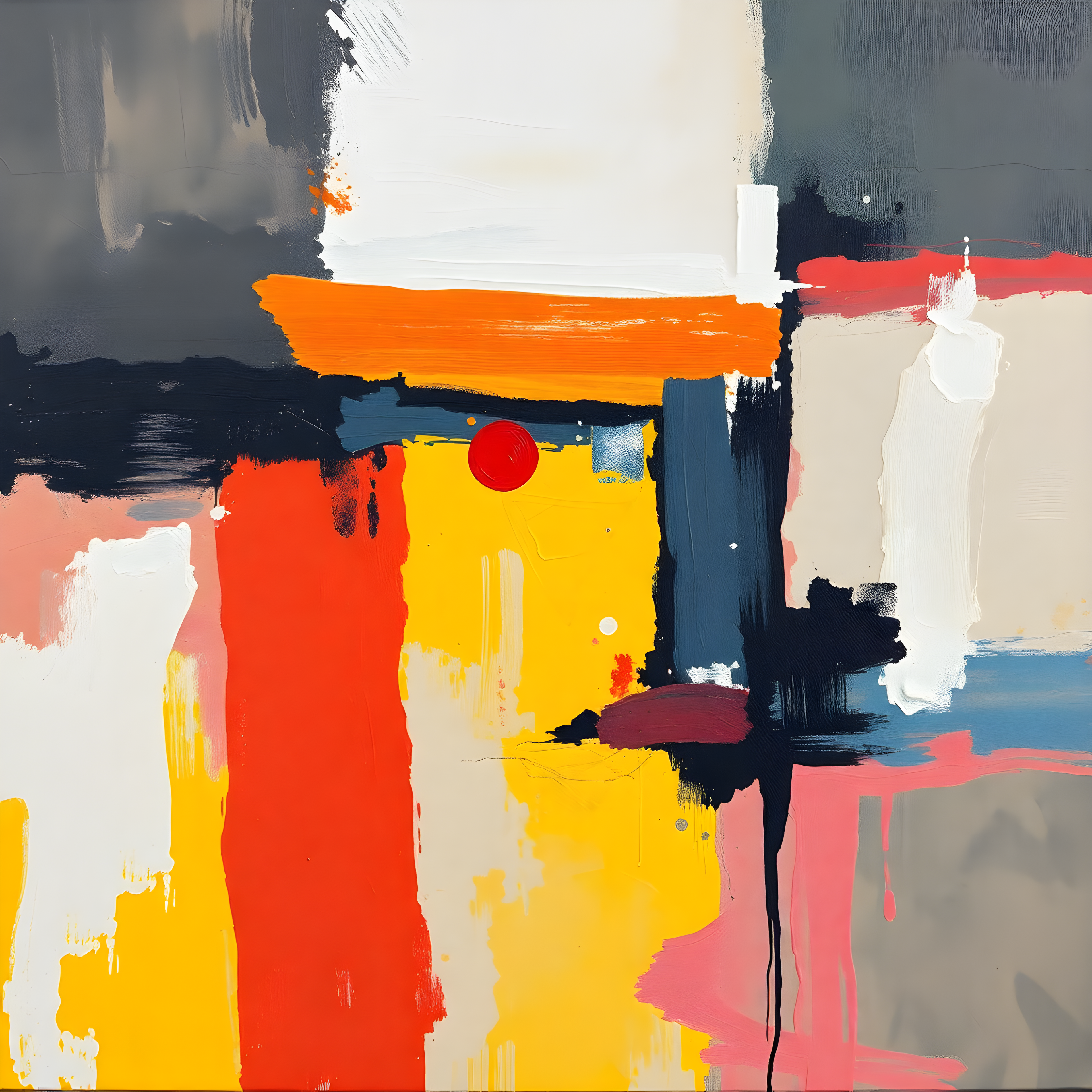 Abstract Geometric Composition - Vibrant Modern Wall Art