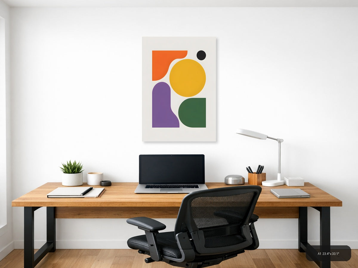 Minimalist Geometric Shapes Colorful Abstract Wall Art — A1 / Office
