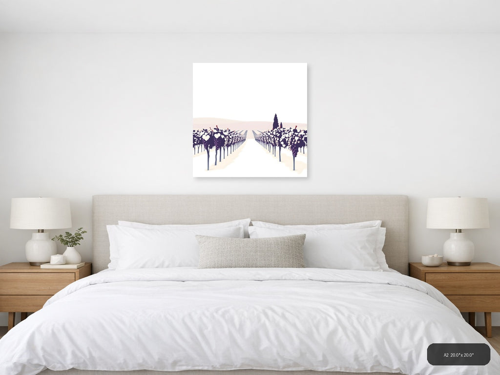 Minimalist Vineyard Path Wall Art — A2 / Bedroom