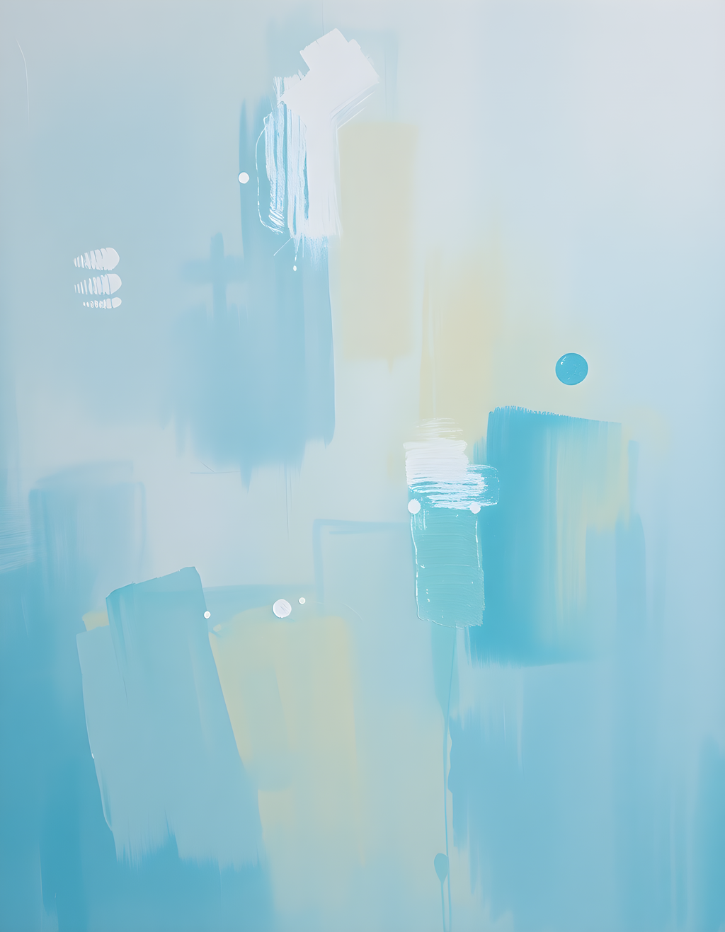 Abstract Blue and White Minimalist Composition Wall Art