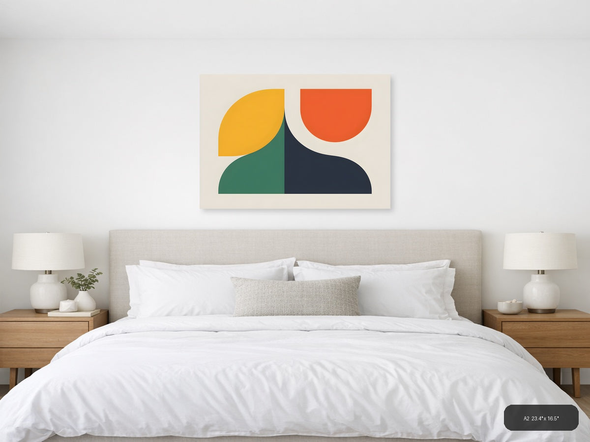 Minimalist Geometric Shapes Abstract Wall Art — A2 / Bedroom