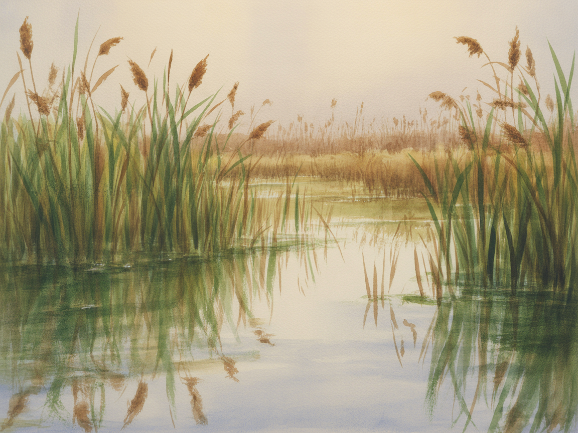 Wetland — Watercolor (Landscape) Canvas Print | Watercolor Wall Art | A4 A3 A2 A1