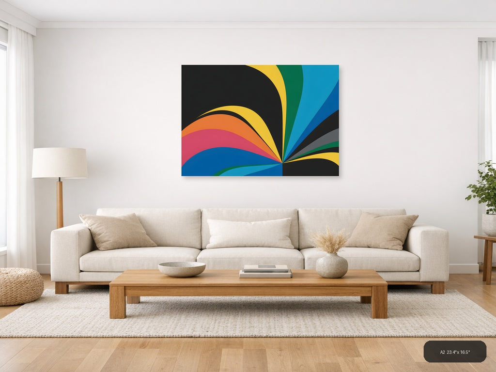 Colorful Rainbow Wave Abstract Photography Wall Art — A2 / Living Room