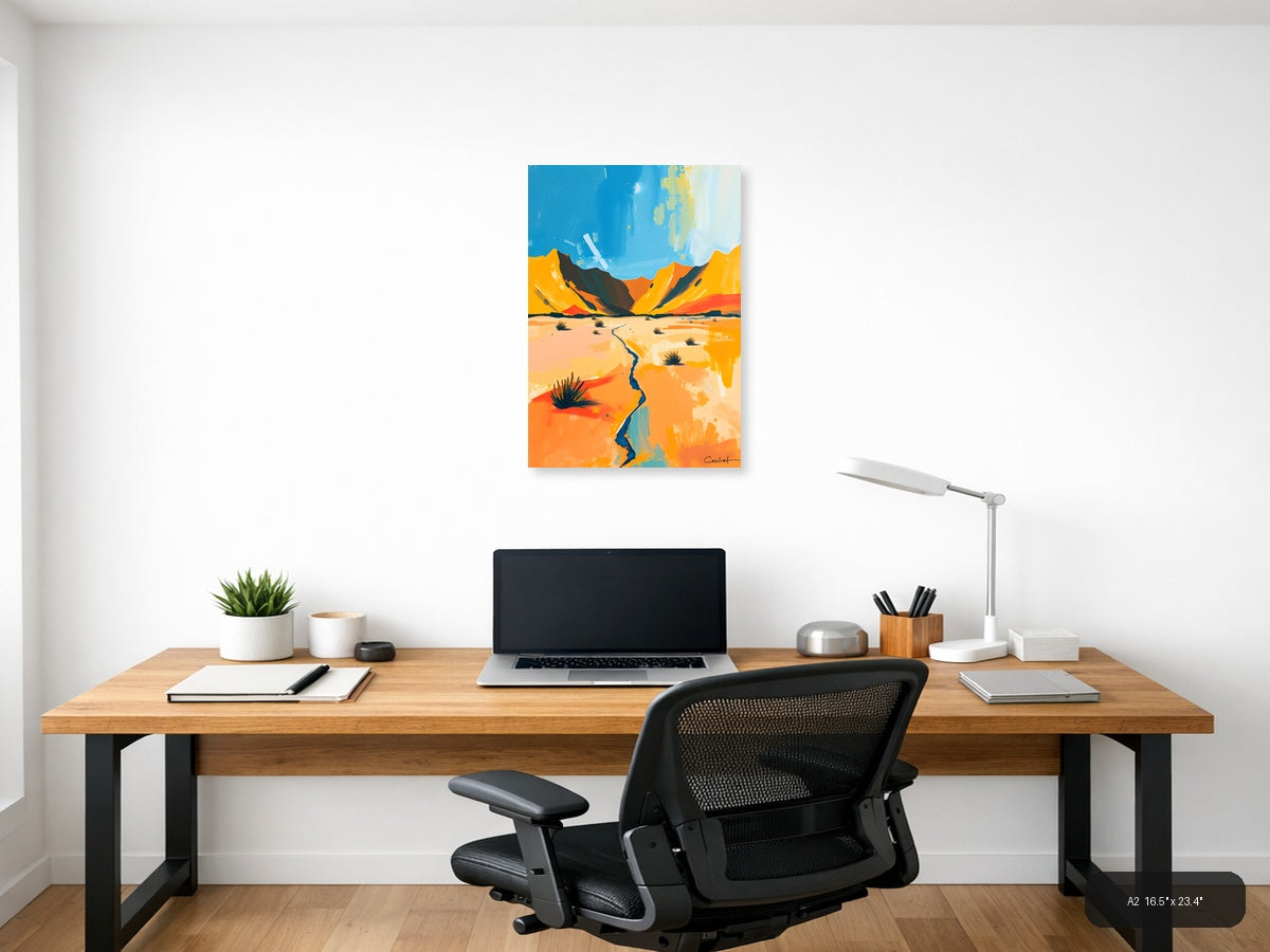 Desert Landscape Abstract Canvas - Modern Wall Art — A2 / Office