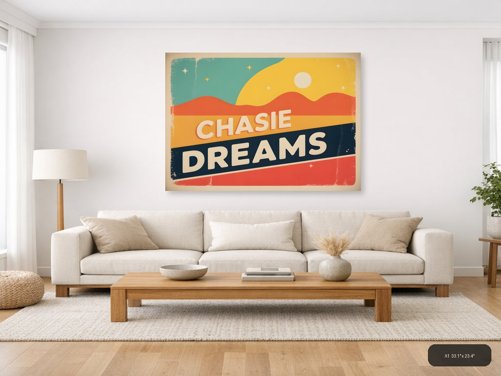 Chasie Dreams Vintage Desert Landscape Wall Art — A1 / Living Room