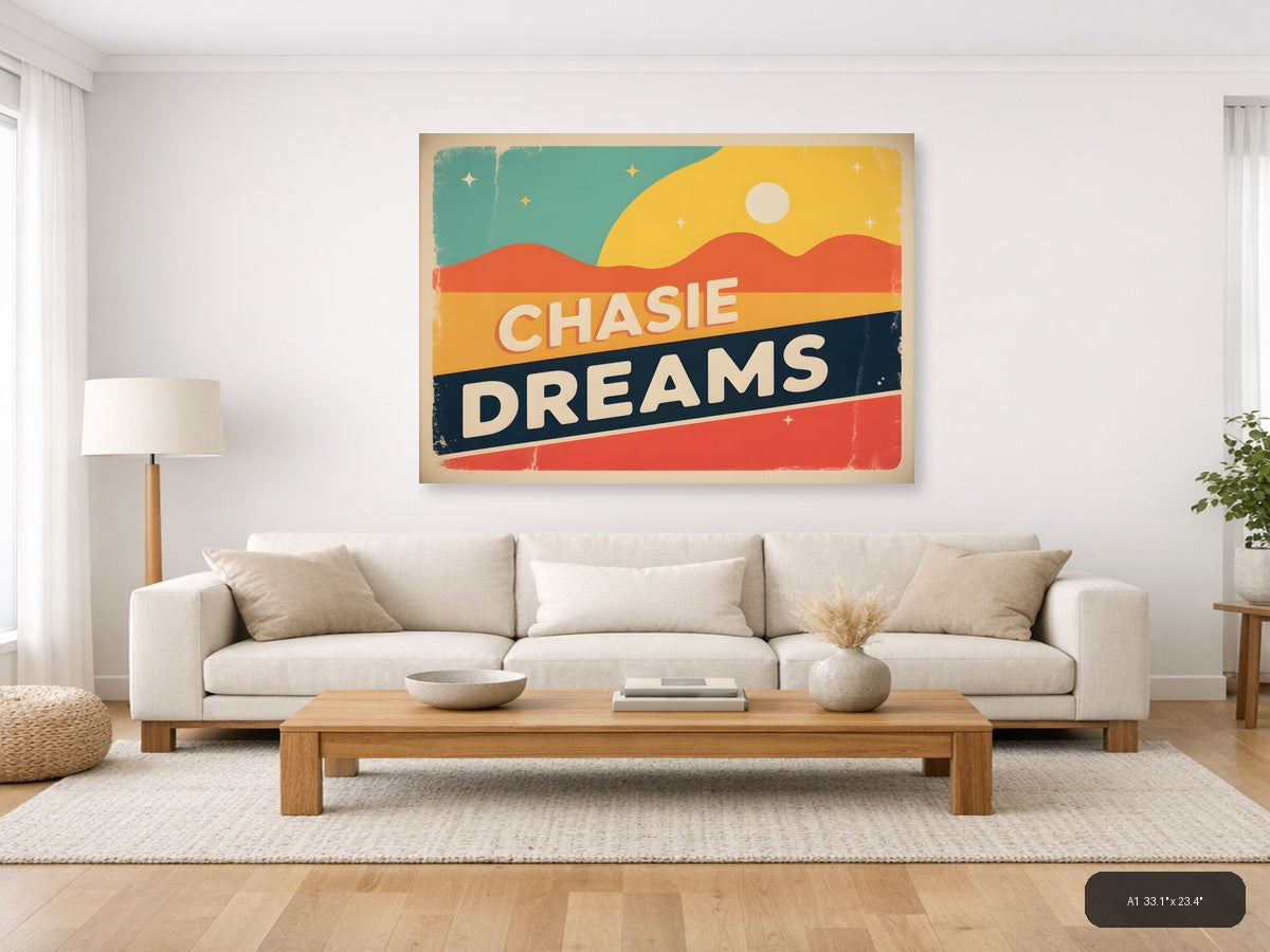 Chasie Dreams Vintage Desert Landscape Wall Art — A1 / Living Room