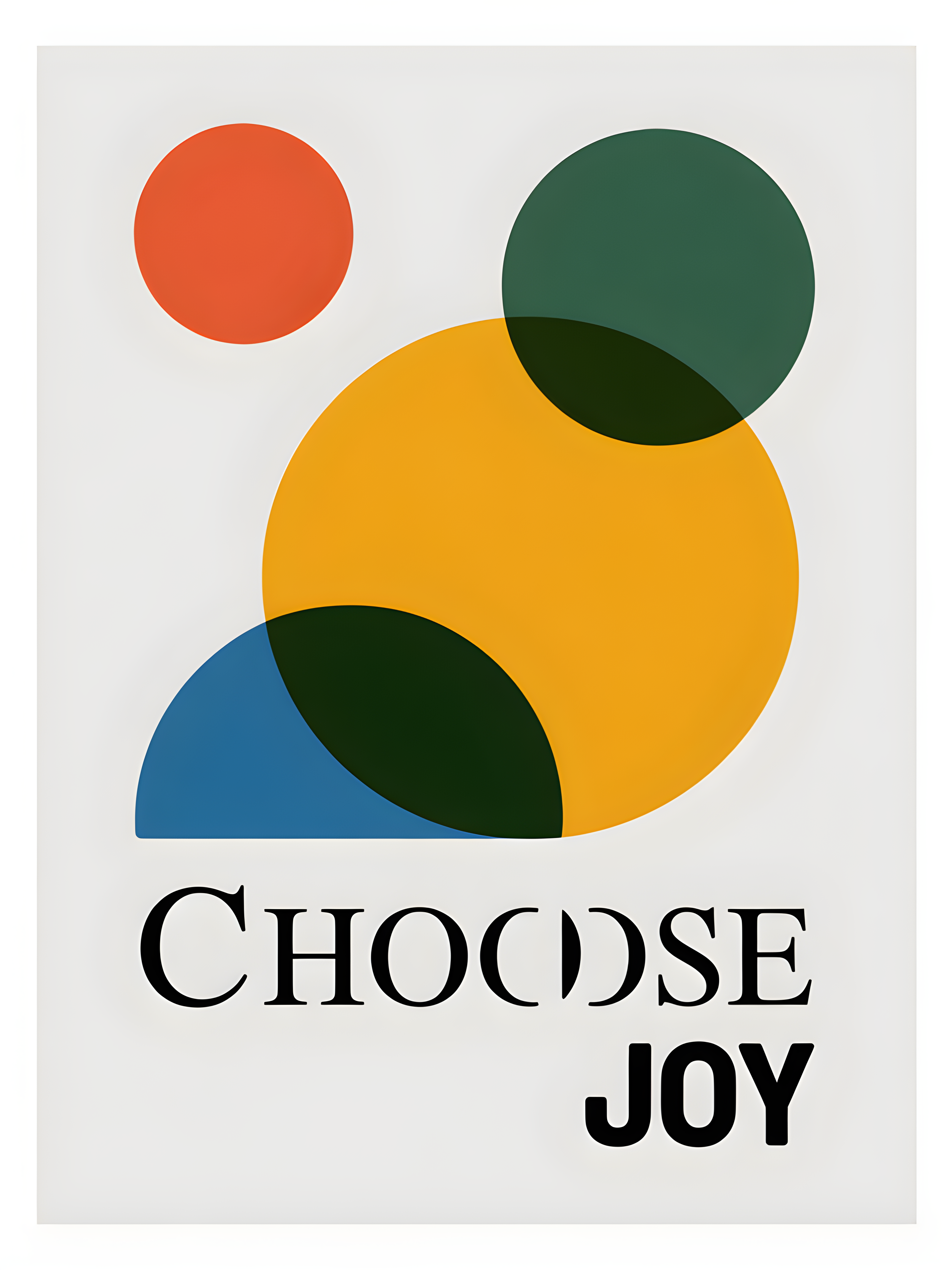 Choose Joy Minimalist Geometric Circles Wall Art